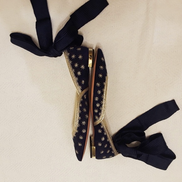 SOLD! Aquazzura Bliss Embellished Suede Flats - Picture 8 of 8